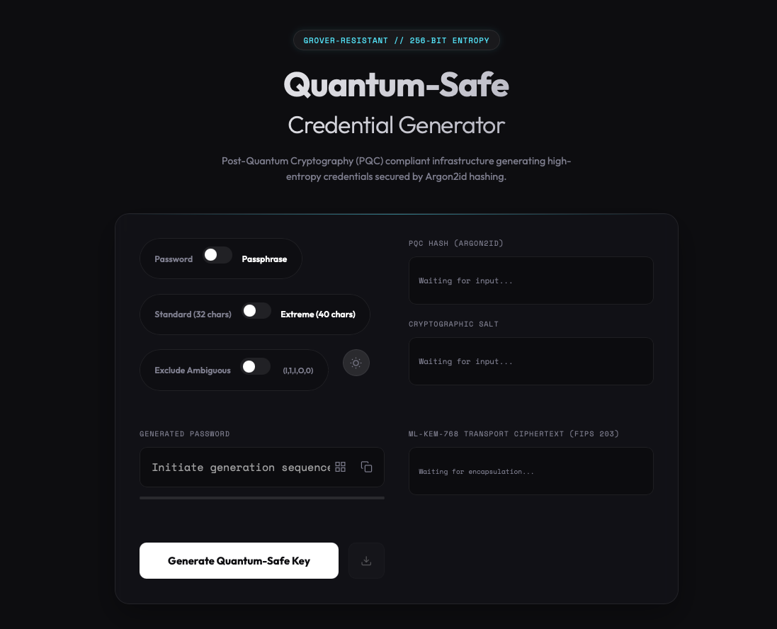 Quantum-Safe Password Generator